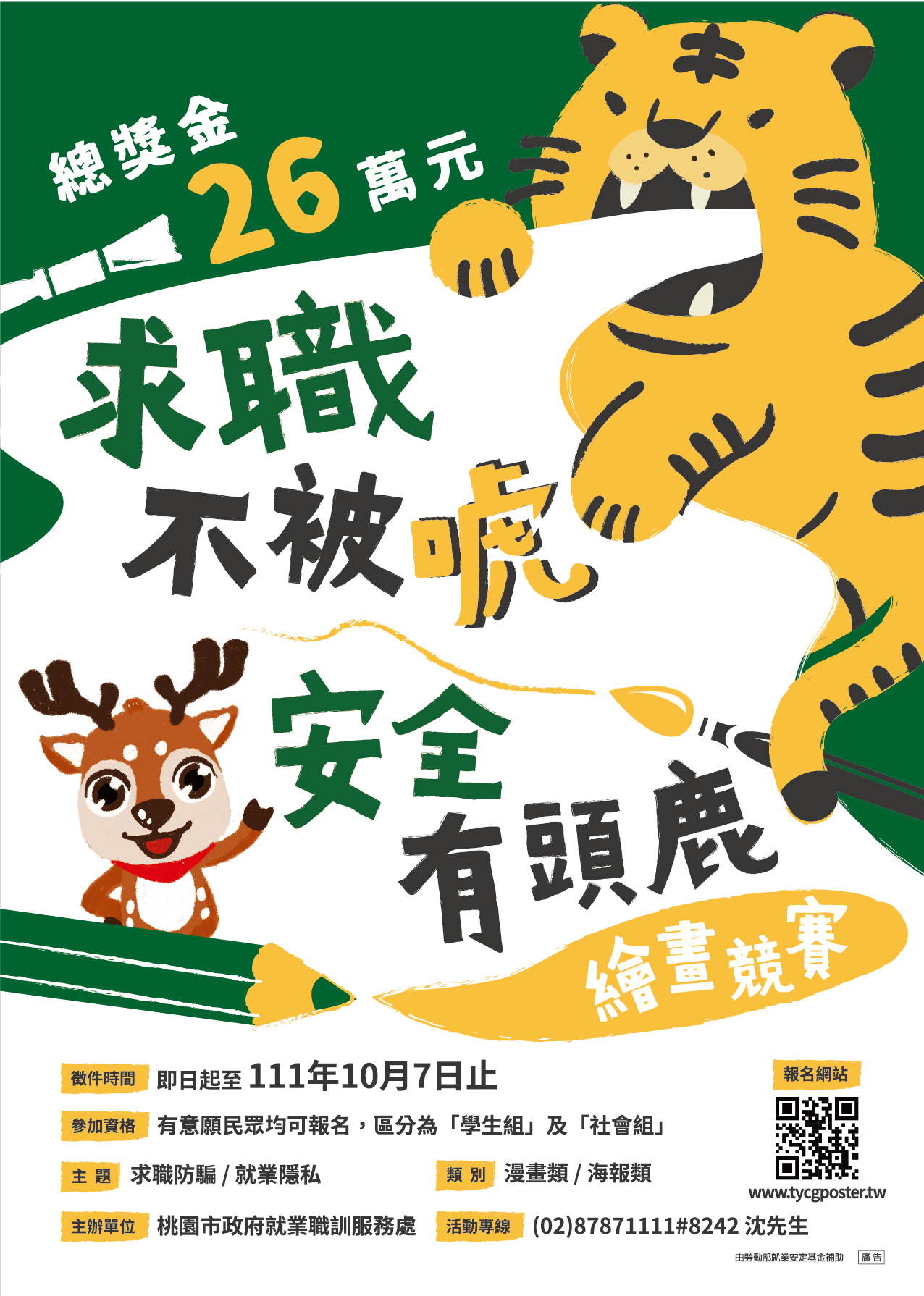 桃園市求職防詐騙創意大募集比賽,總獎26萬元